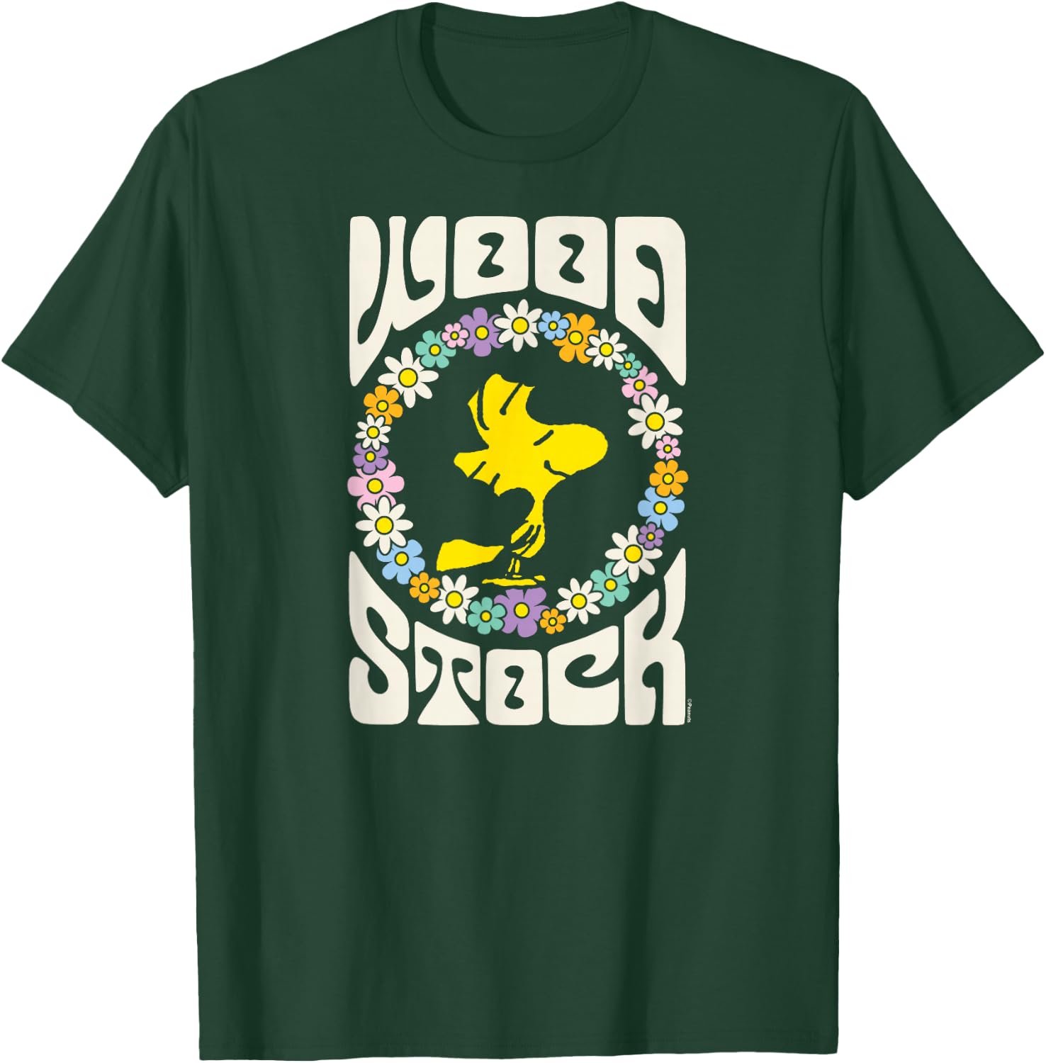 Peanuts - Woodstock Retro Flowers T-Shirt - T-Shirt | Forest