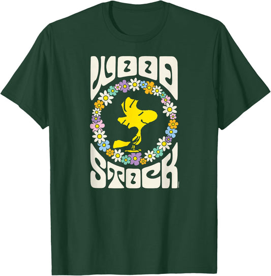 Peanuts - Woodstock Retro Flowers T-Shirt - T-Shirt | Forest