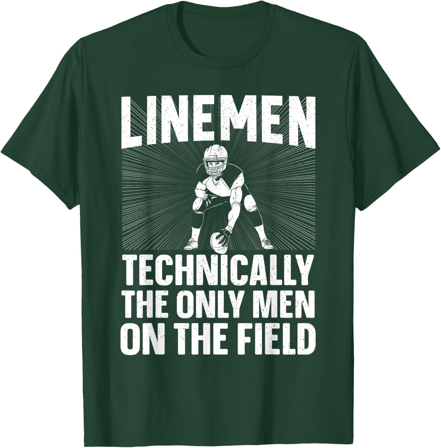 Funny Lineman Art Boys Coach Football Player Linemen T-Shirt - T-Shirt | Forest