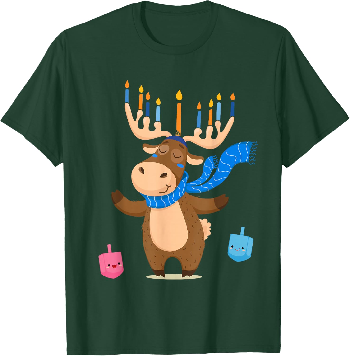 Jewish Moose Funny Hanukkah Shirt Moose Girl Women Pajamas T-Shirt - T-Shirt | Forest