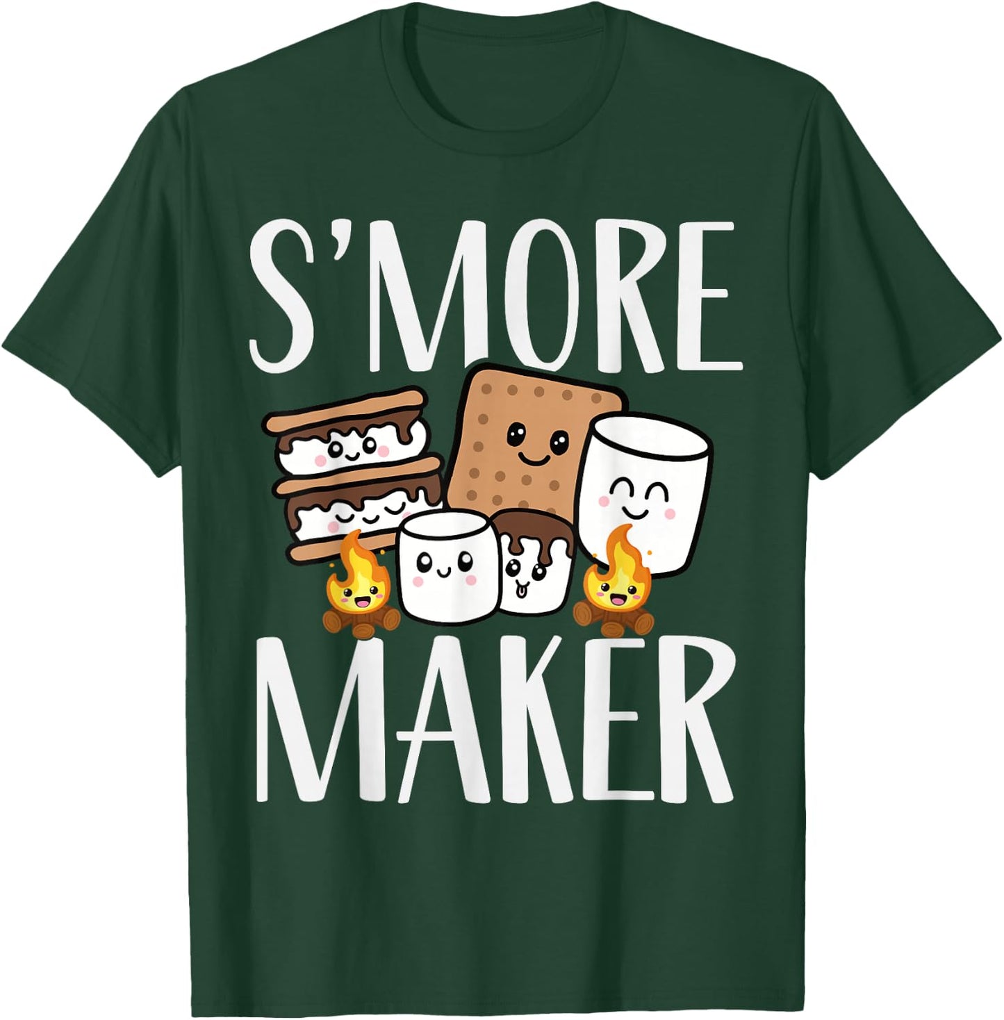 Smore Maker, Funny Kawaii S'more Summer Camper Team Squad T-Shirt - T-Shirt | Forest