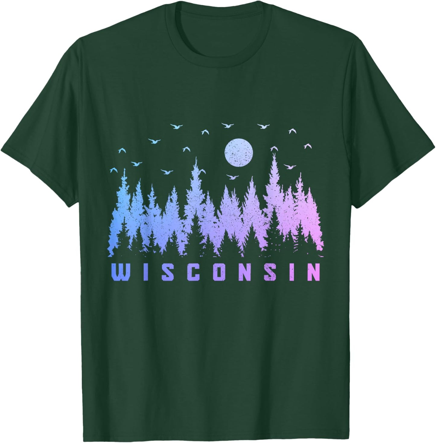 We Love Wisconsin - The Badger State -Adults Black Cotton Small Short Sleeve Nature/Hiking T-Shirt - T-Shirt | Forest