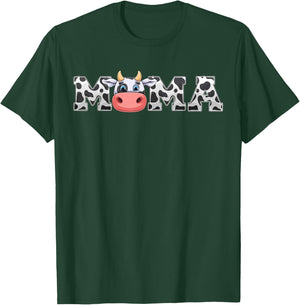 Mama Cow Print Cowboy Animal Pattern Farmer Cow Mother Mama T-Shirt - T-Shirt | Forest