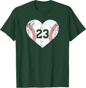 Vintage Baseball 23 Jersey Number T-Shirt - T-Shirt | Forest