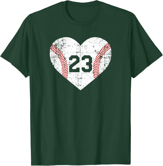 Vintage Baseball 23 Jersey Number T-Shirt - T-Shirt | Forest