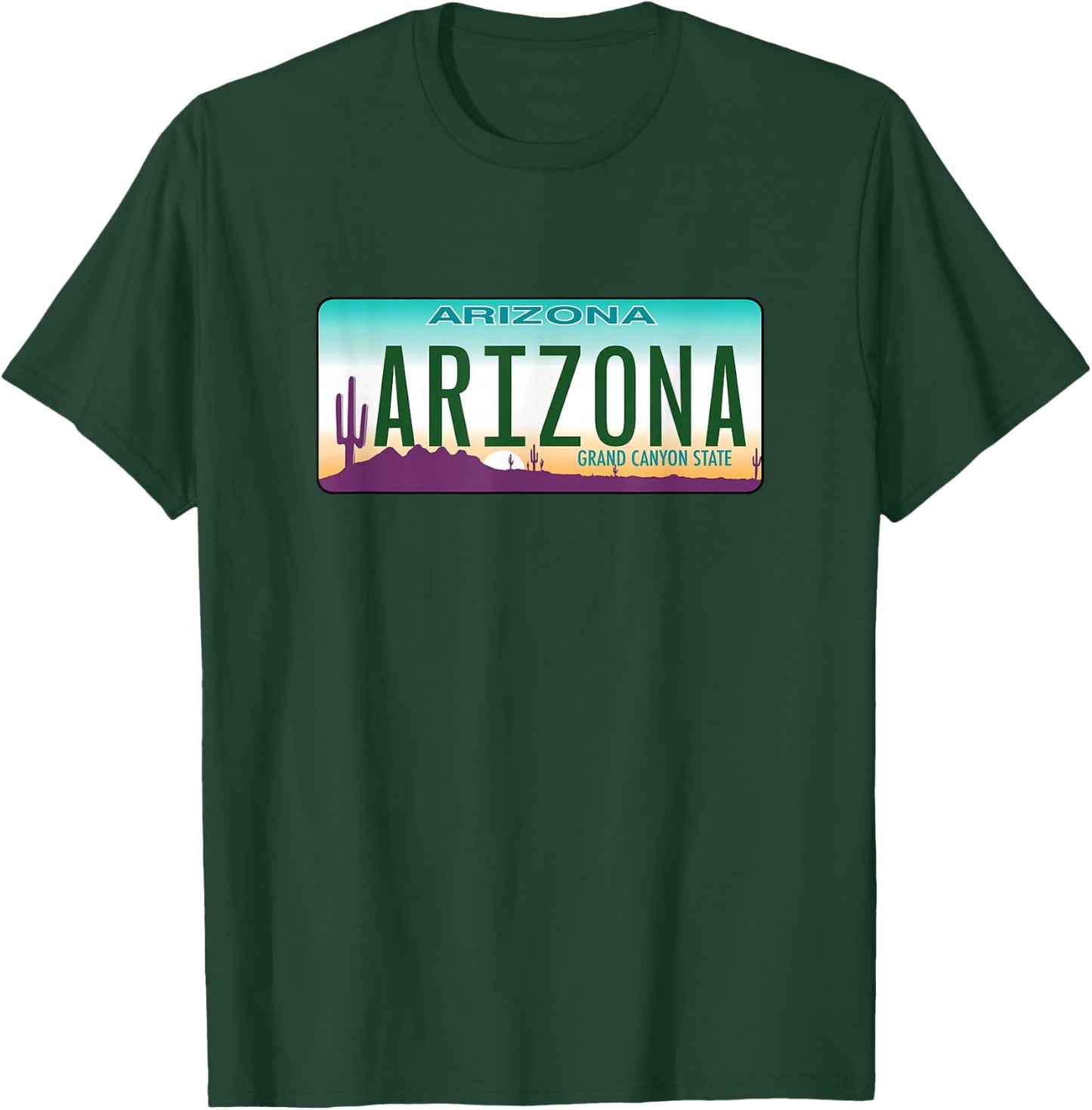 Arizona License Plate - Throwback Design - Classic T-Shirt - T-Shirt | Forest