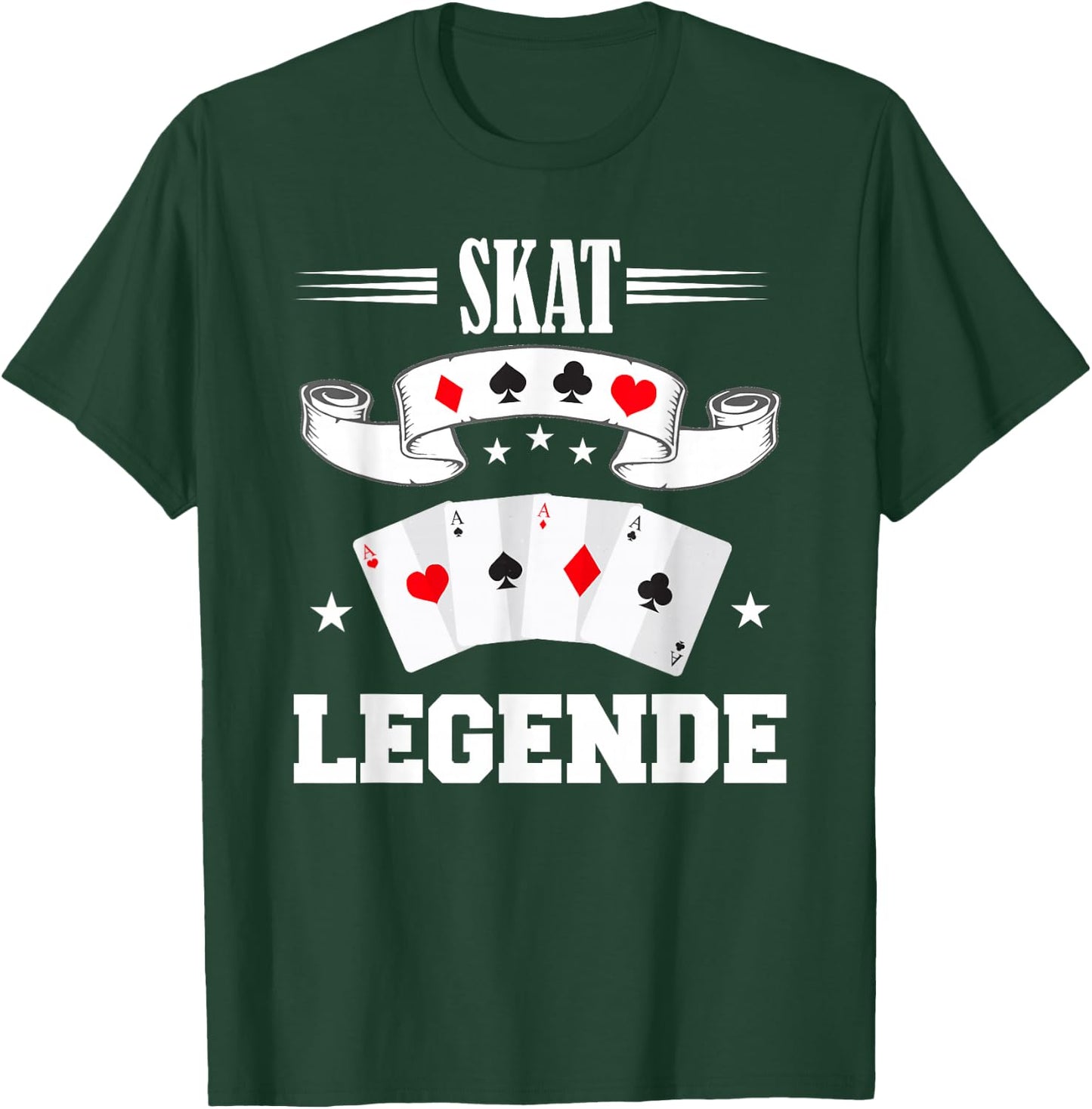 Skat Card Games Night Double Head T-Shirt - T-Shirt | Forest