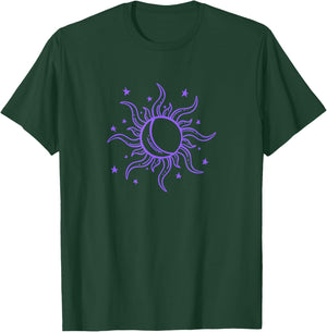 Celestial Sun Star Moon Design T-Shirt - T-Shirt | Forest