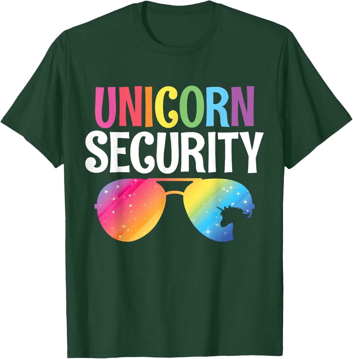 Unicorn Security Birthday Family Halloween Costume Mom Dad T-Shirt - T-Shirt | Forest