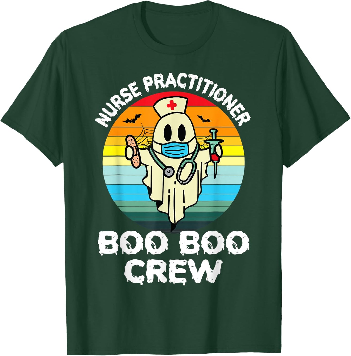 Nurse Practitioner Retro Halloween Ghost Costume NP Nurse T-Shirt - T-Shirt | Forest
