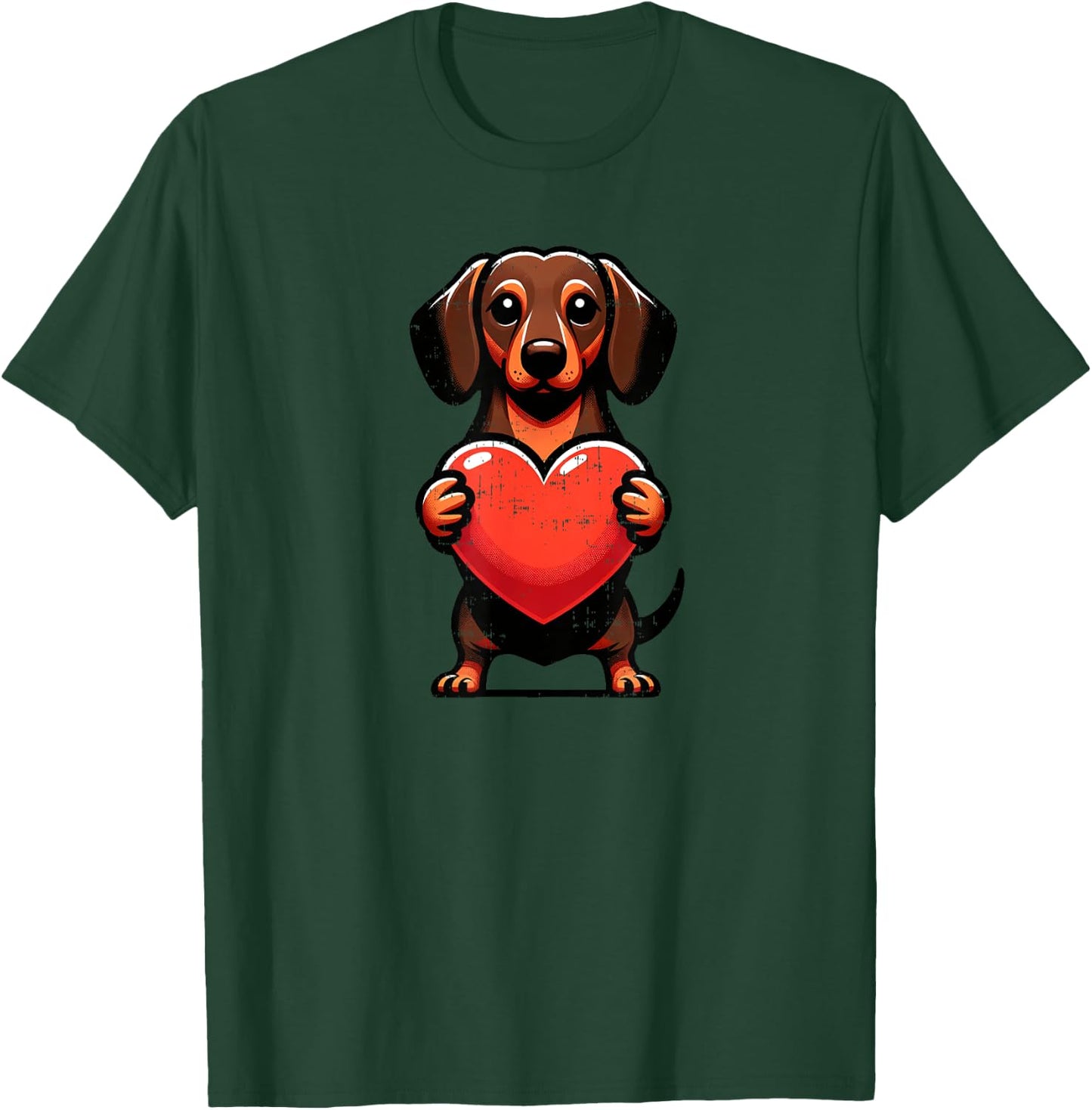 Cute Dachshund Valentines Day Heart Love Doxie Weiner Mom T-Shirt - T-Shirt | Forest