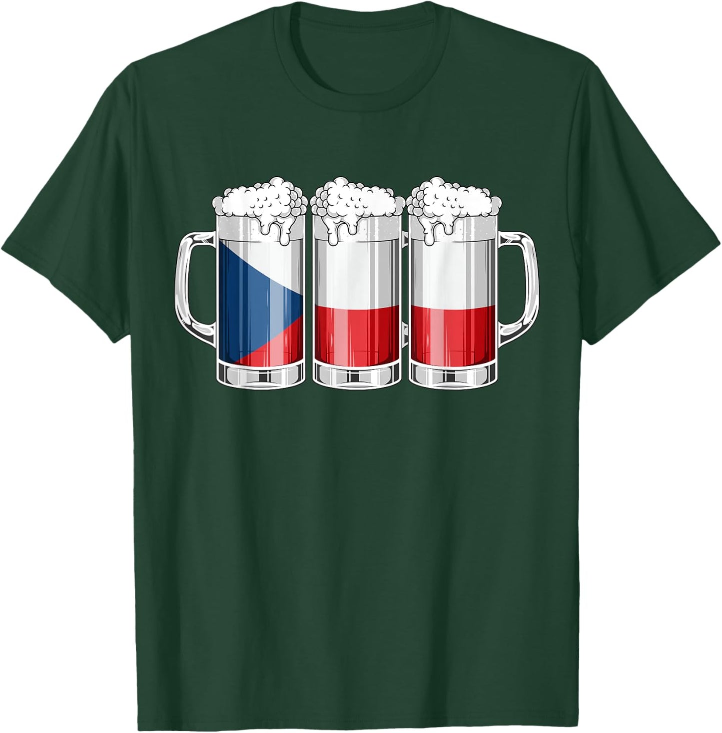 Beer Czech Shirt - Beer Czech Republic Flag Patriotic T-Shirt - T-Shirt | Forest