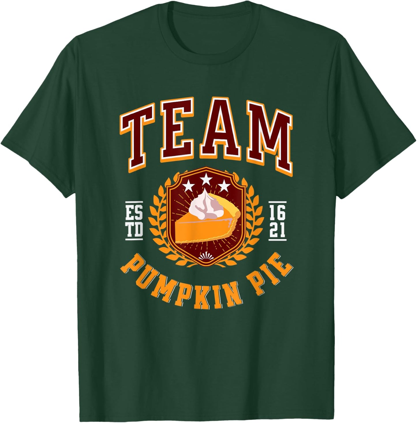 Thanksgiving Eating Team Pumpkin Pie Nutrition Facts T-Shirt - T-Shirt | Forest