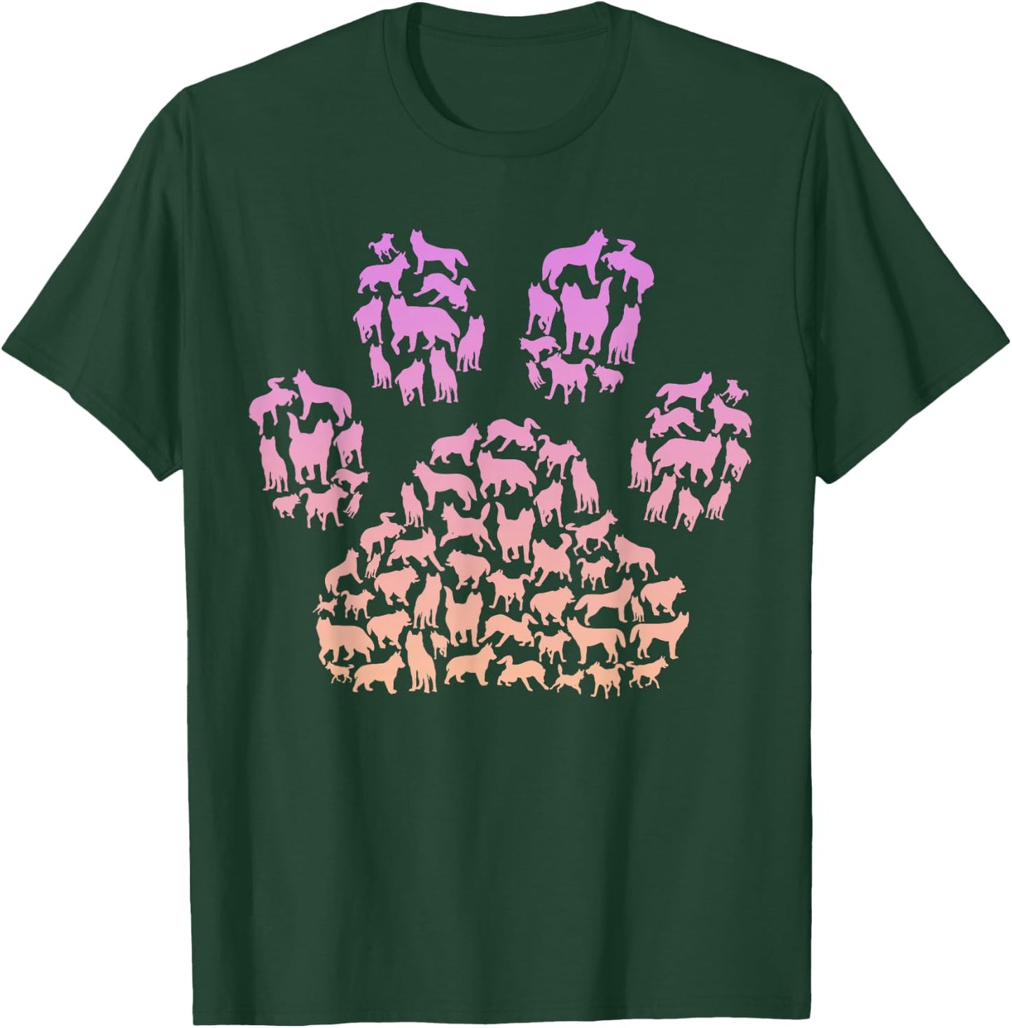 Paw Print Huskies Design for Husky Dog Lover | Girls Husky T-Shirt - T-Shirt | Forest