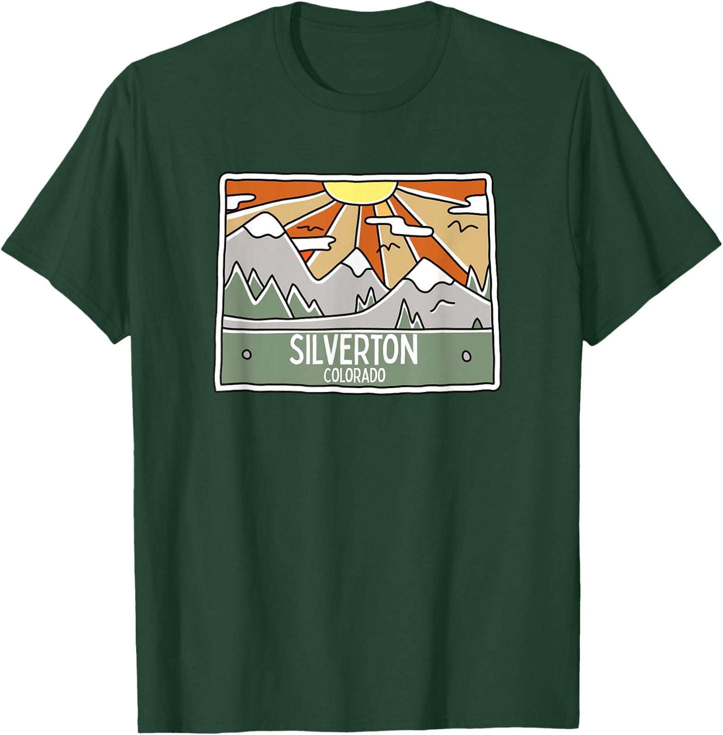 Silverton Colorado Mountains Sunrise CO Trip Souvenir T-Shirt - T-Shirt | Forest