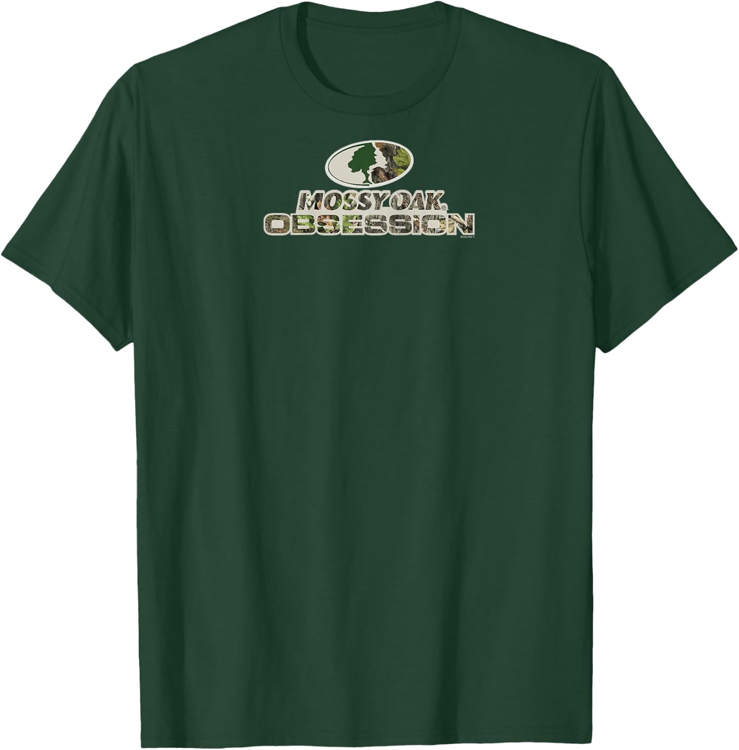 Mossy Oak Obsession Camouflage Classic Outdoors Logo Raglan Baseball T-Shirt - T-Shirt | Forest
