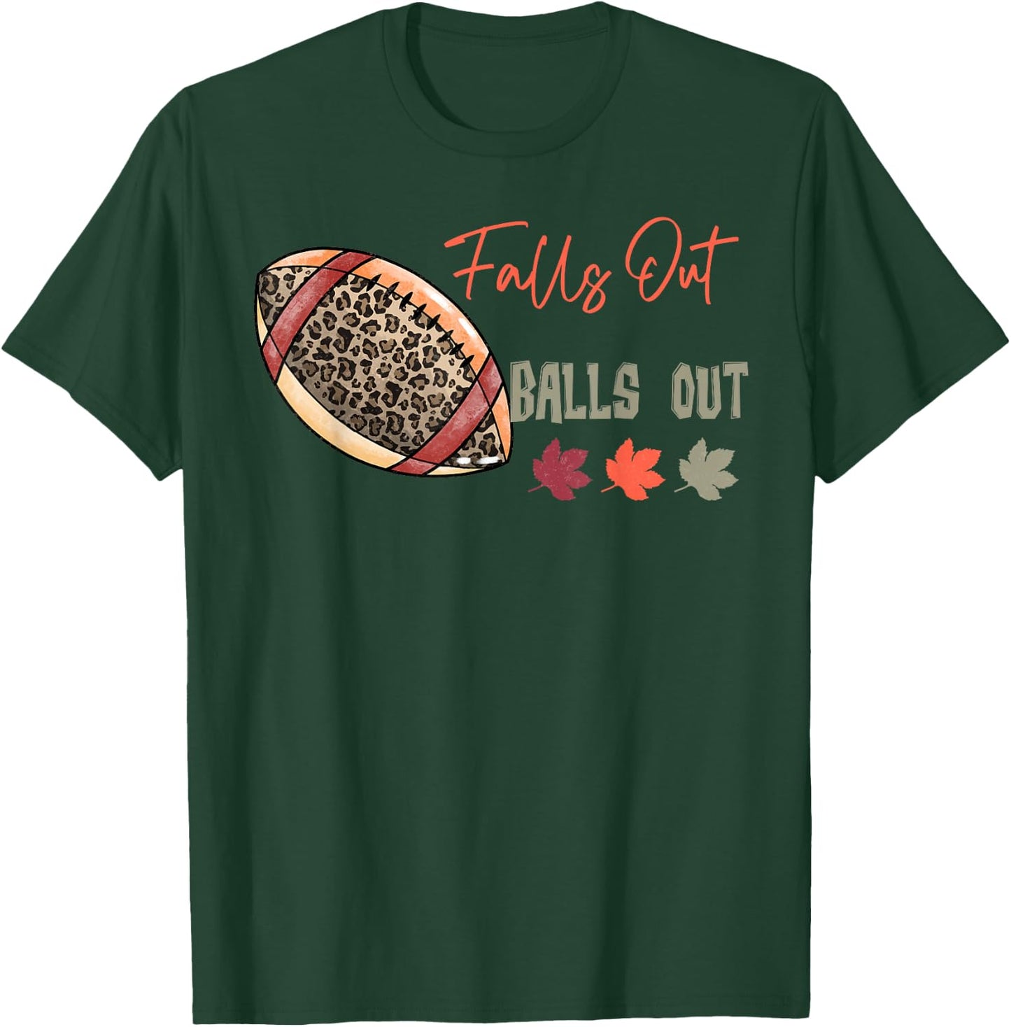 Retro Falls Out Balls Out Football Vintage Thanksgiving T-Shirt - T-Shirt | Forest