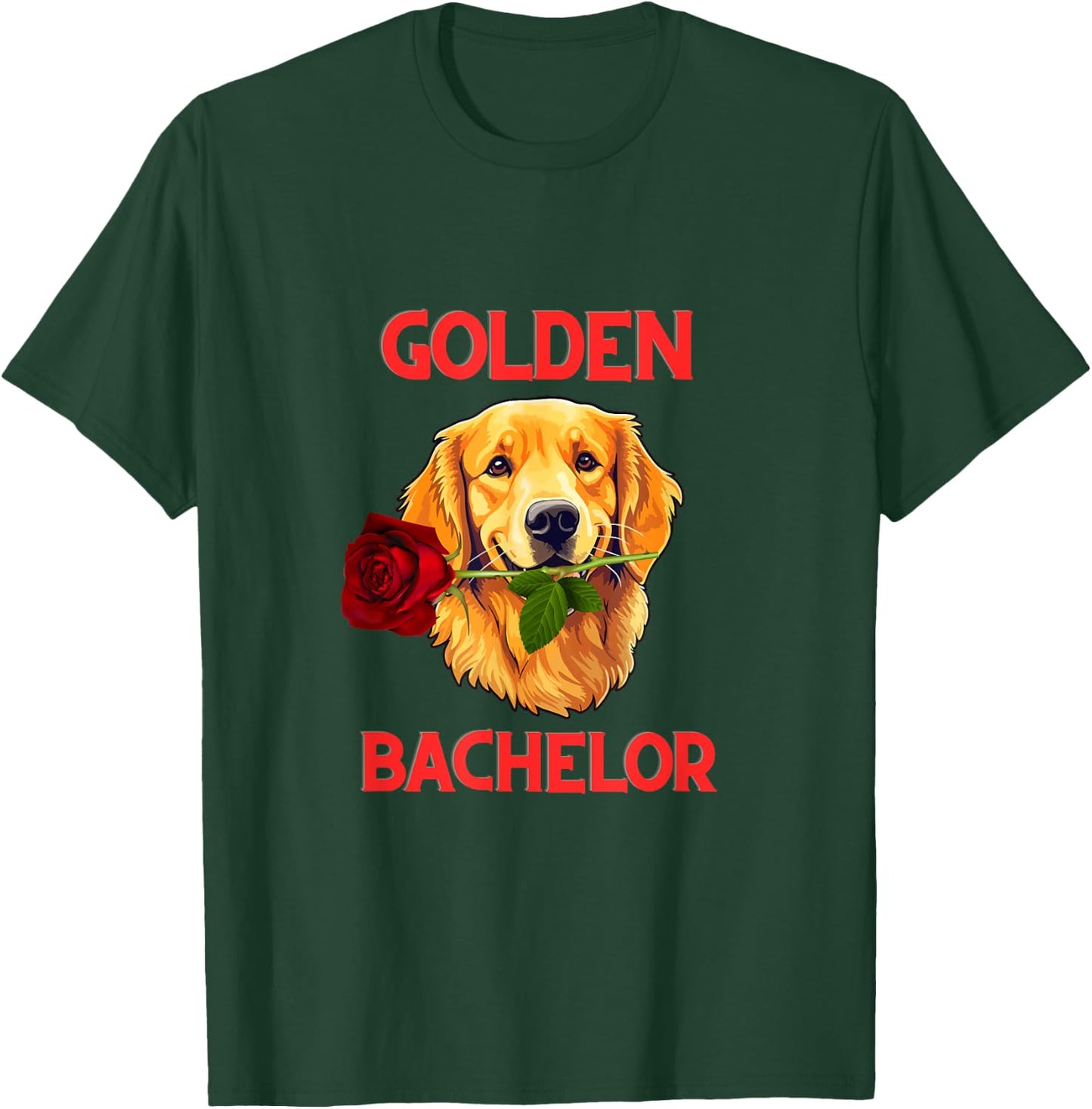 Golden Retriever Golden Bachelor Cute Funny Dog Shirt Pun Women Kids T-Shirt - T-Shirt | Forest