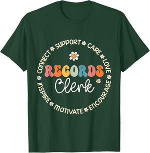 Records Clerk Appreciation Week Back to School T-Shirt - T-Shirt | Forest