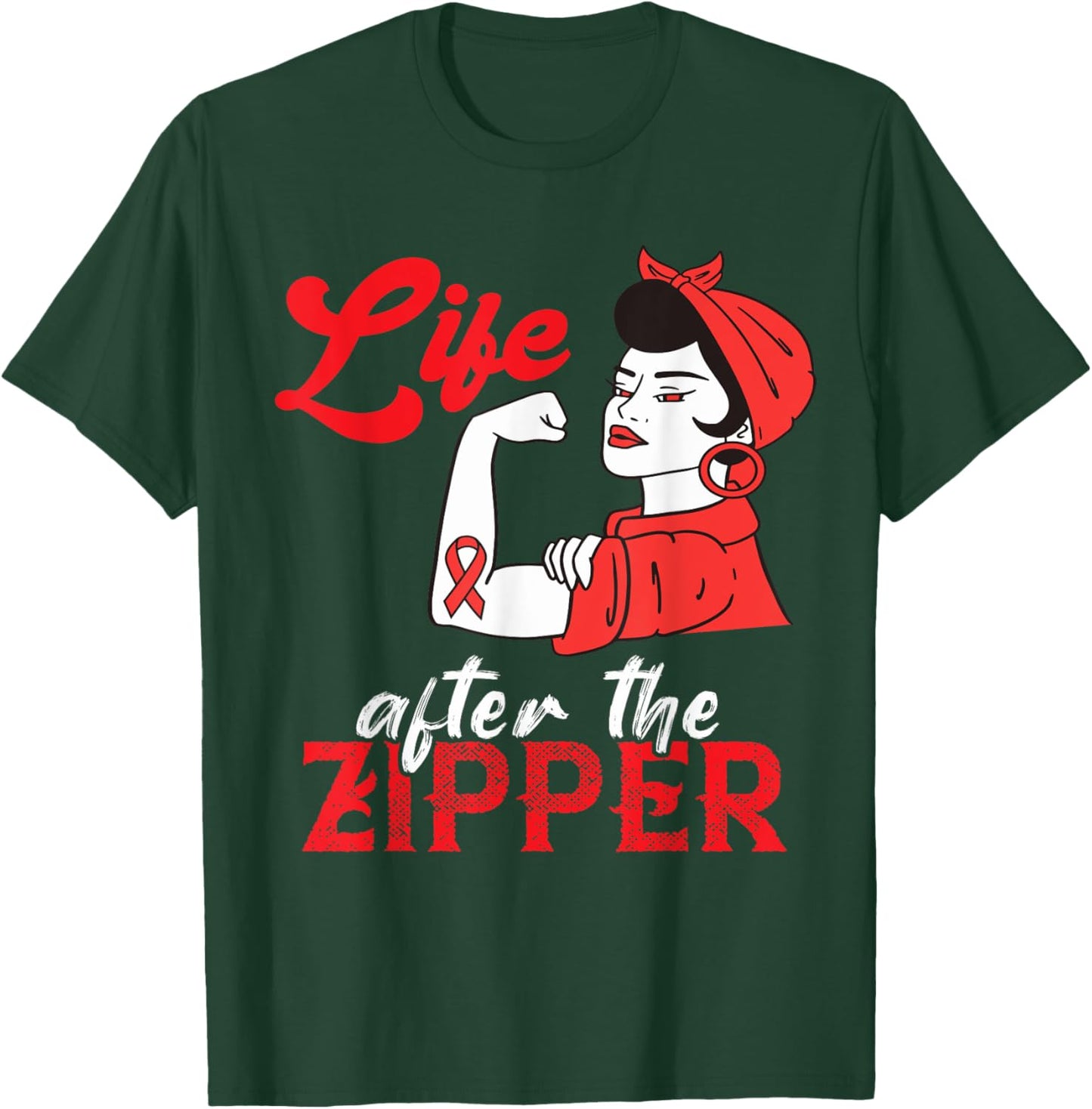 Open Heart Surgery Life After Zipper Bypass Artery Survivor T-Shirt - T-Shirt | Forest