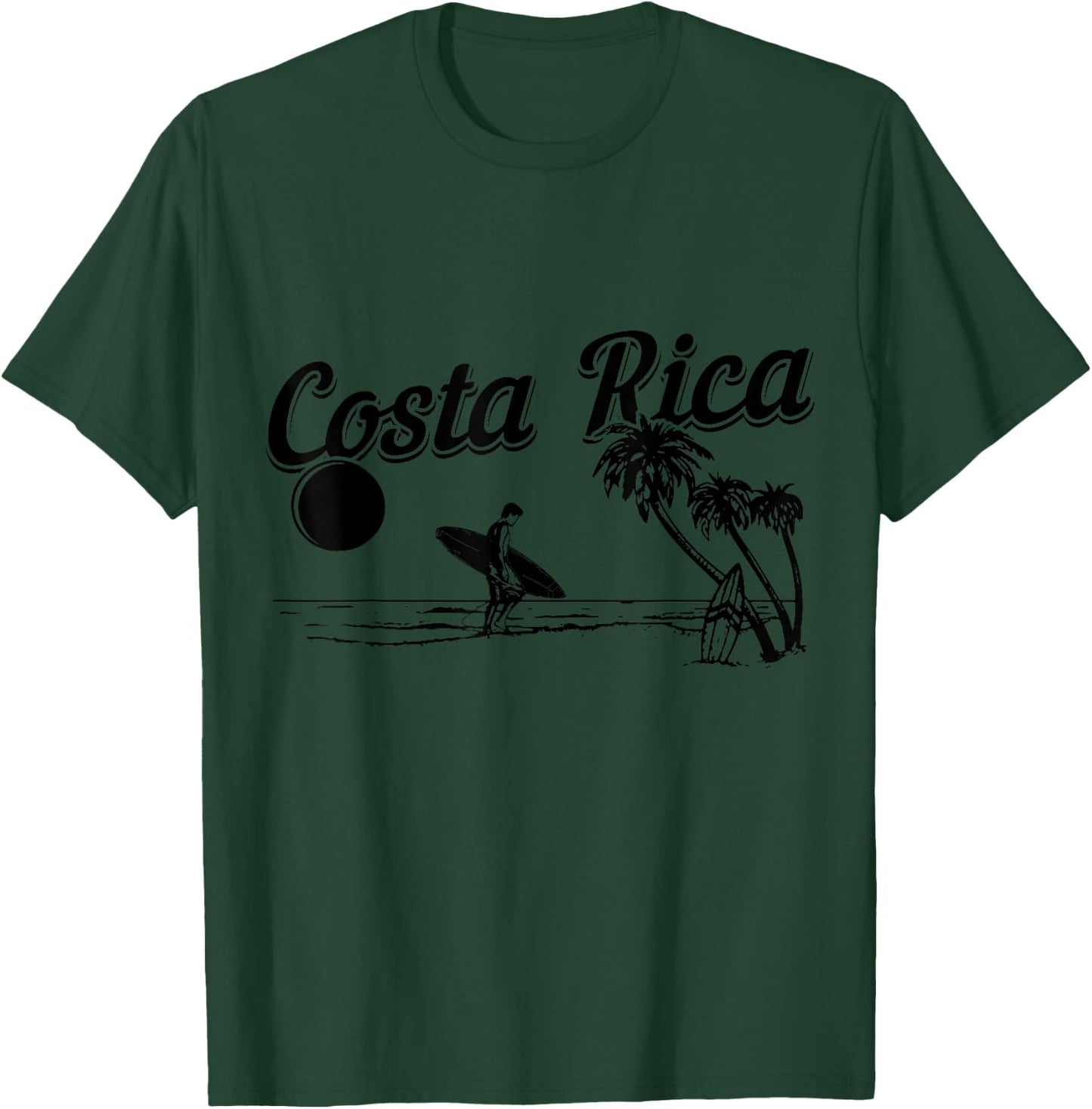 Costa Rica Surf Vintage Beach Souvenir Surfer T-Shirt - T-Shirt | Forest