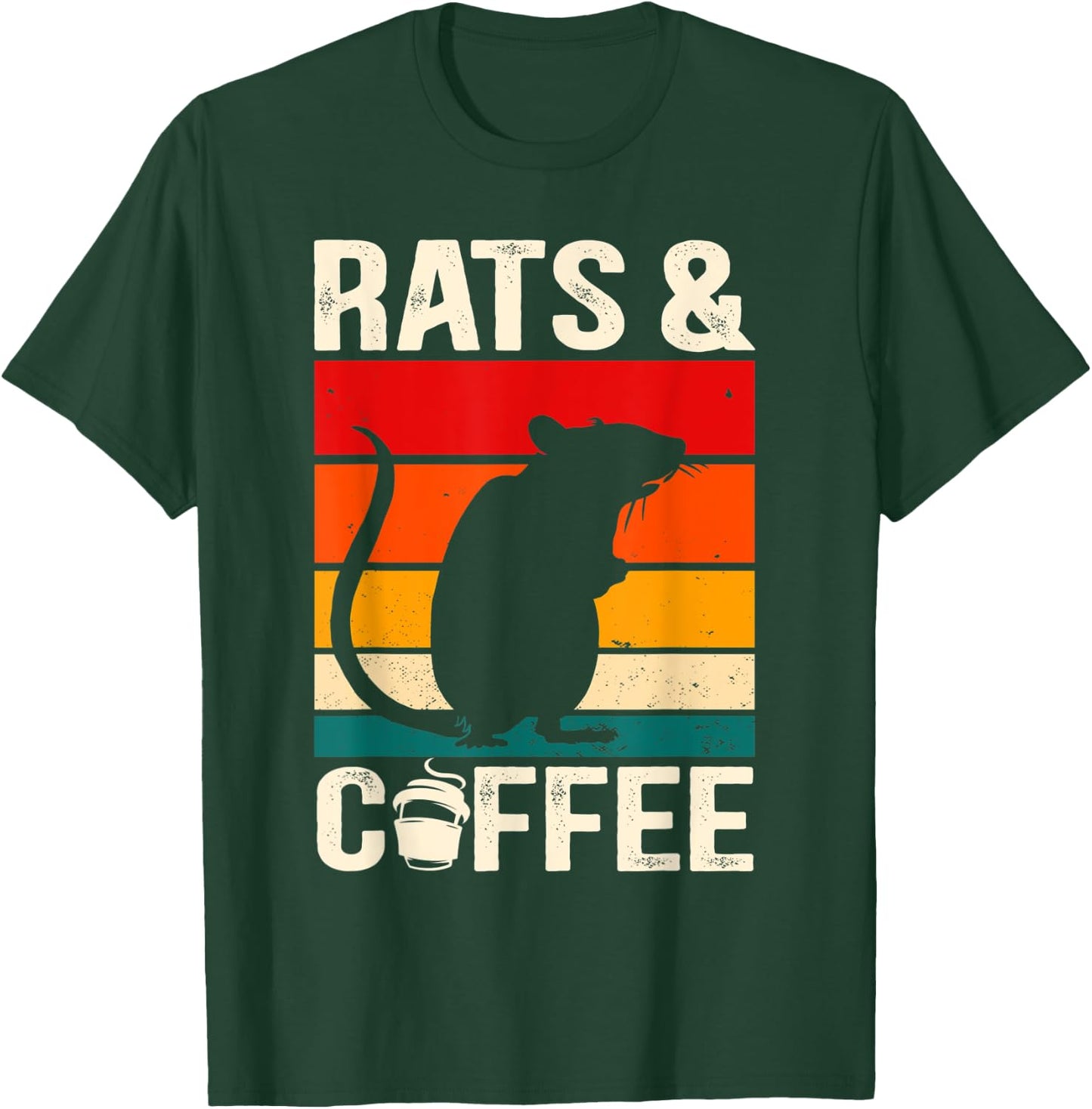 Rats And Coffee Rodent Pet Caffeine Lover Mouse Whisperer T-Shirt - T-Shirt | Forest