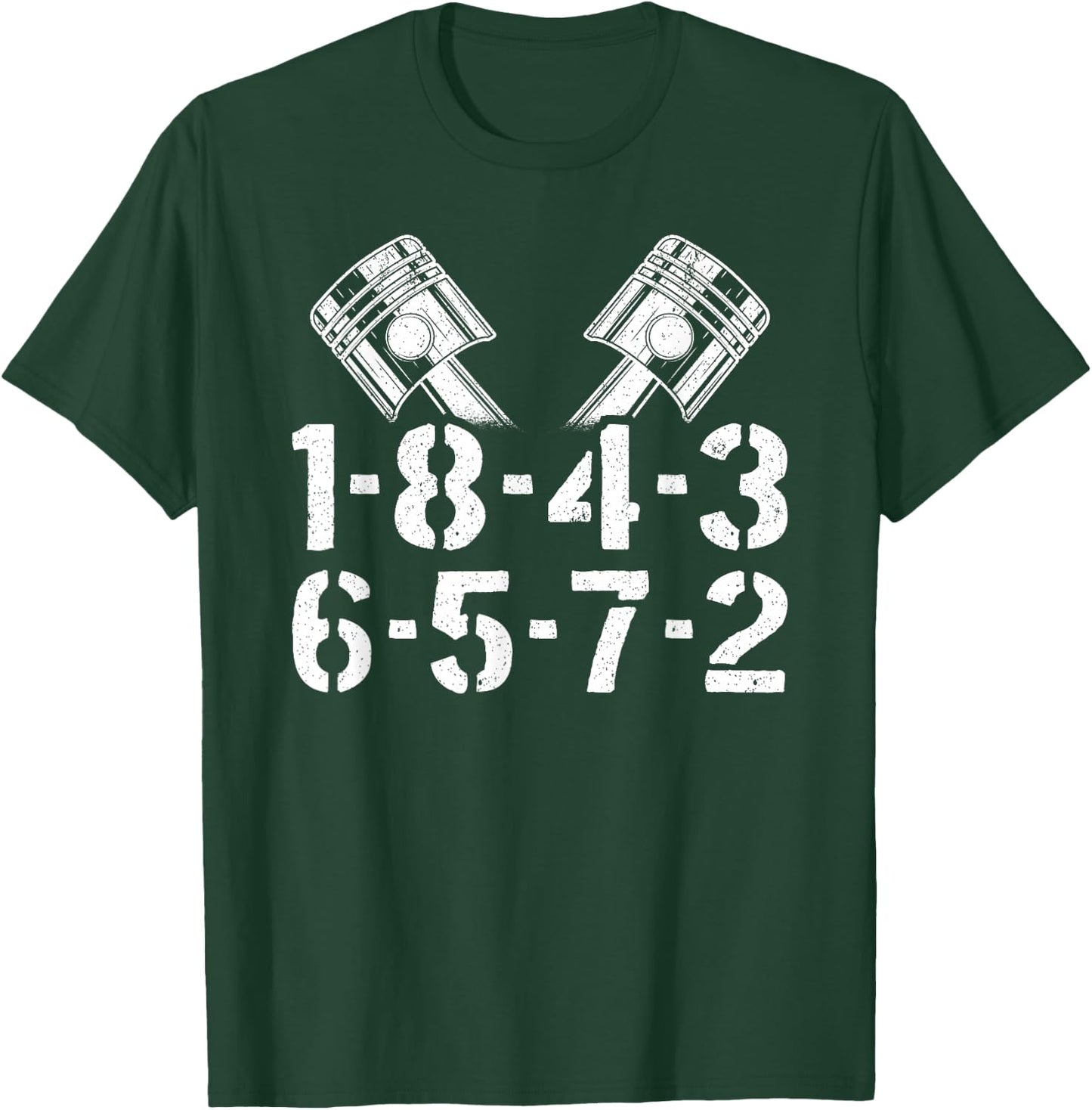 1-8-4-3-6-5-7-2 Firing Order V8 Big Block Car Guy Garage T-Shirt - T-Shirt | Forest