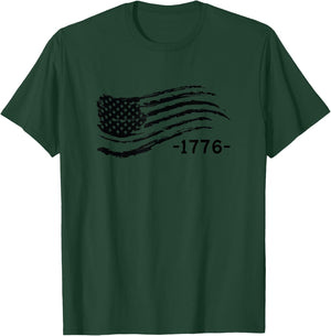 American Flag Gun Style Grunt Patriot Military Women Men T-Shirt - T-Shirt | Forest