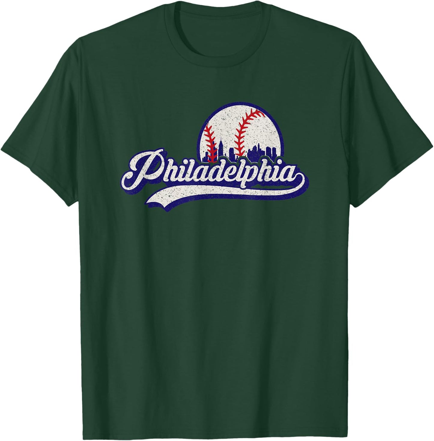 Vintage Distressed Philly Baseball Lovers T-Shirt - T-Shirt | Forest