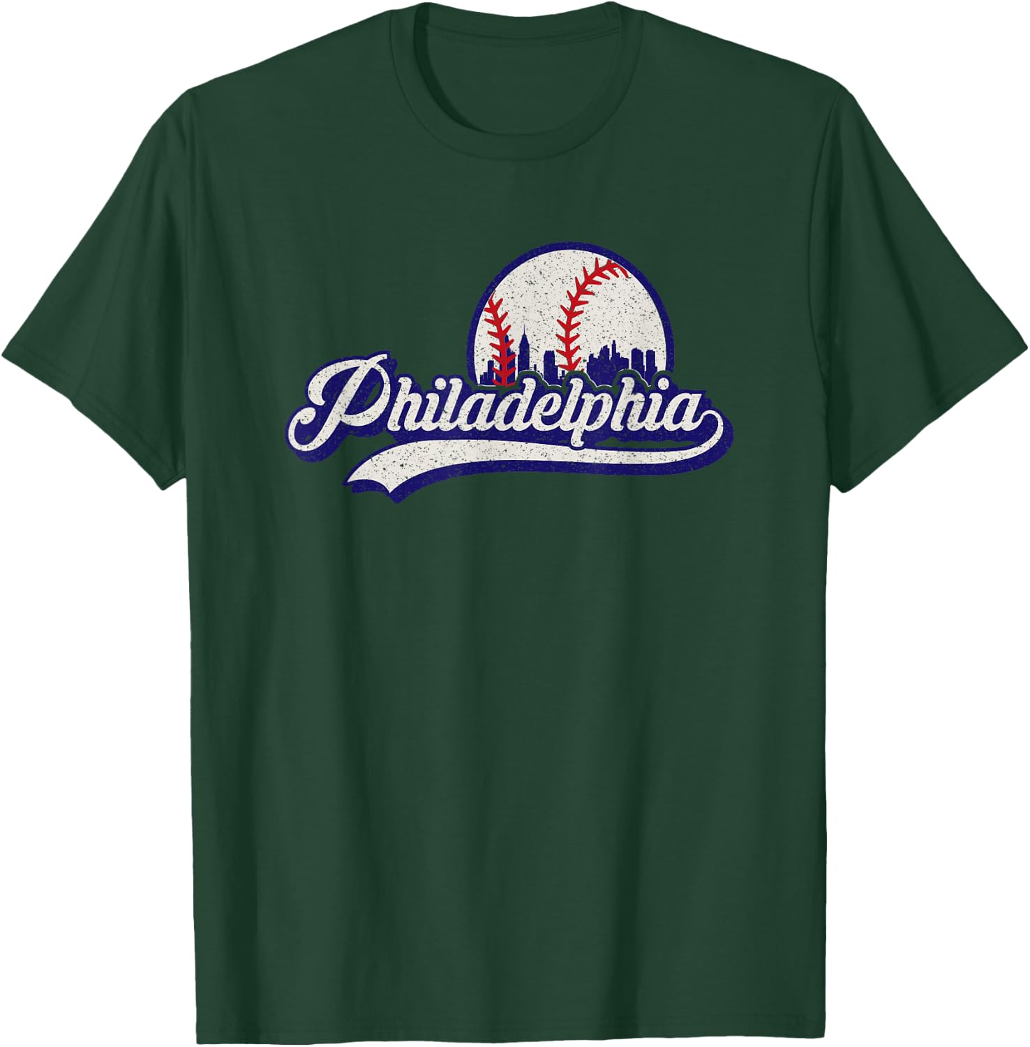 Vintage Distressed Philly Baseball Lovers T-Shirt - T-Shirt | Forest