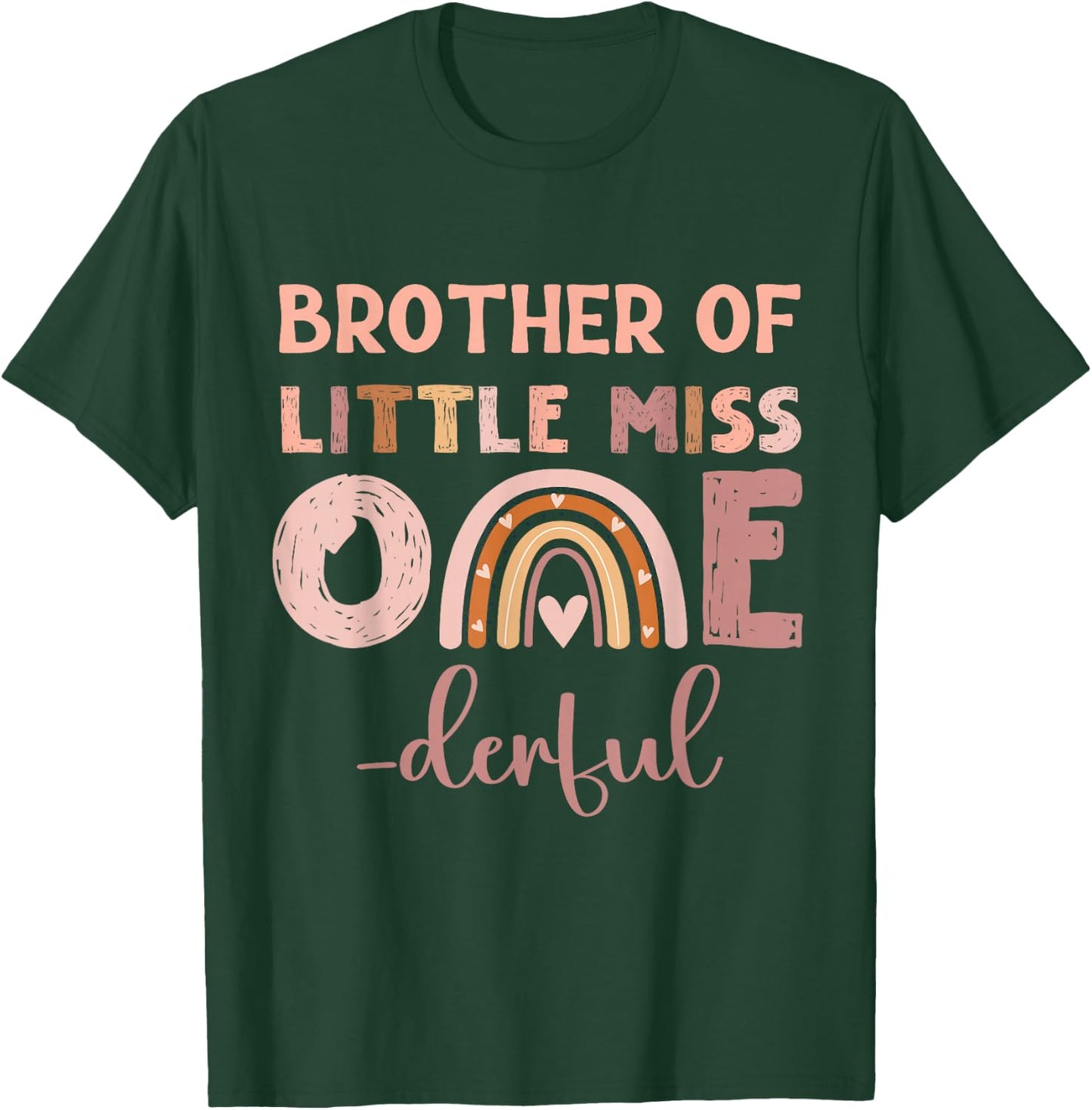 Boho Brother of Miss Onederful 1st Birthday Girl Cute T-Shirt - T-Shirt | Forest