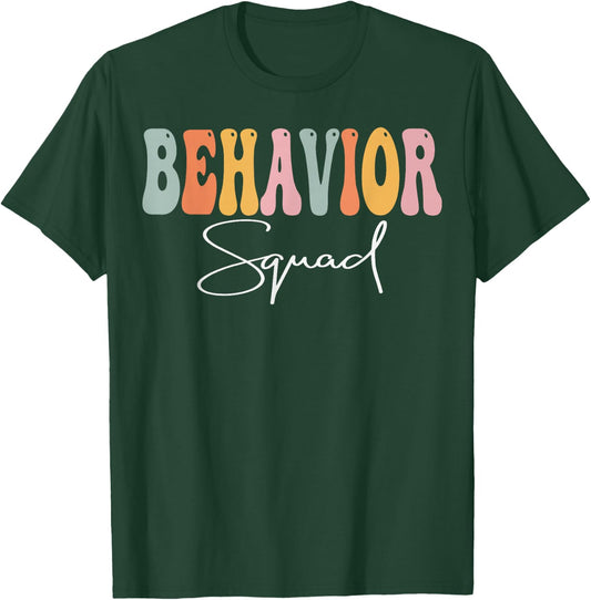 Behavior Squad Groovy Women Appreciation Day Back To School T-Shirt - T-Shirt | Forest