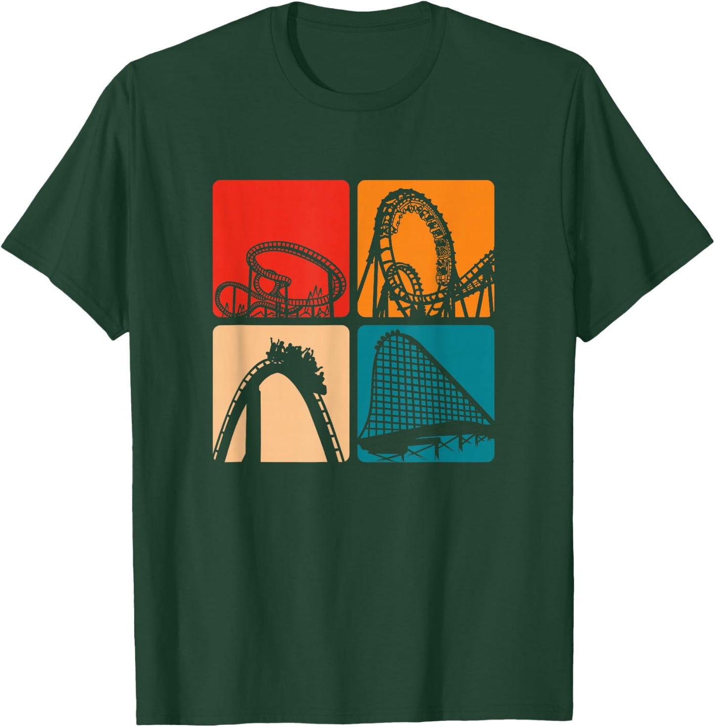 Roller Coasting Retro rollercoasters Vintage Design T-Shirt - T-Shirt | Forest