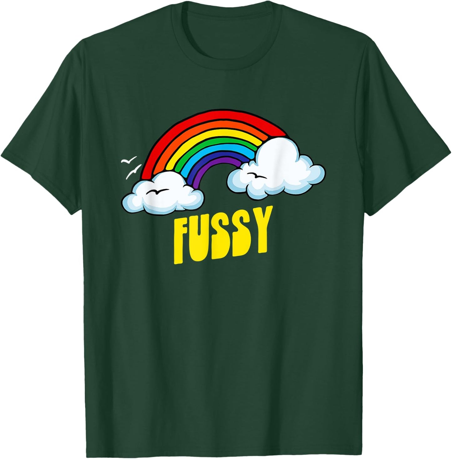 Fussy Cute Funny Sarcastic Retro Vintage 80's Rainbow T-Shirt - T-Shirt | Forest