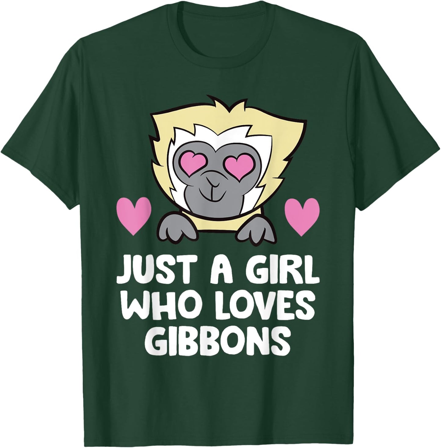 Just a Girl Who Loves Gibbons Cute Gibbon Monkey T-Shirt - T-Shirt | Forest