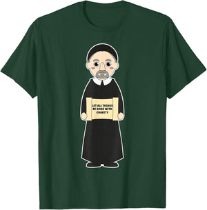 St Vincent De Paul Pray for Us Catholic Saints Charity T-Shirt - T-Shirt | Forest
