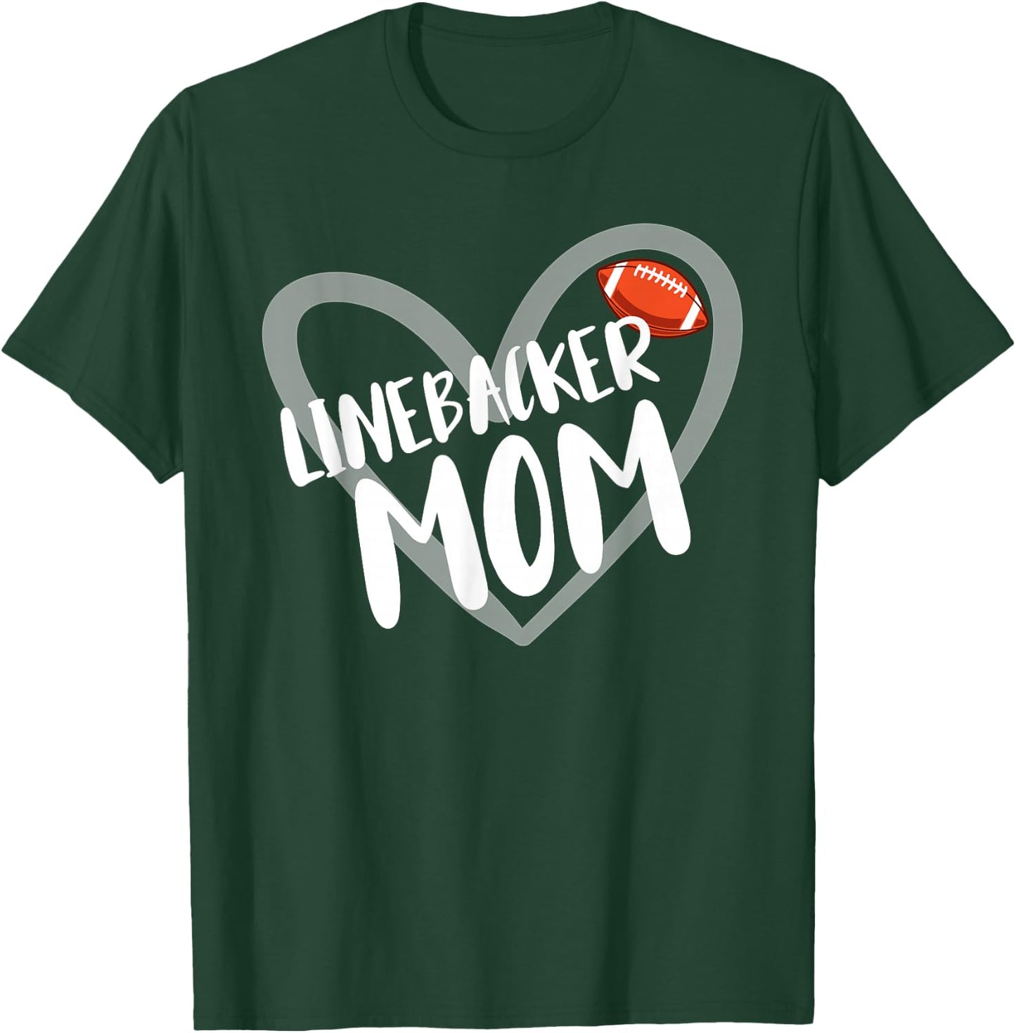 Funny Linebacker Mom Heart T-Shirt - T-Shirt | Forest