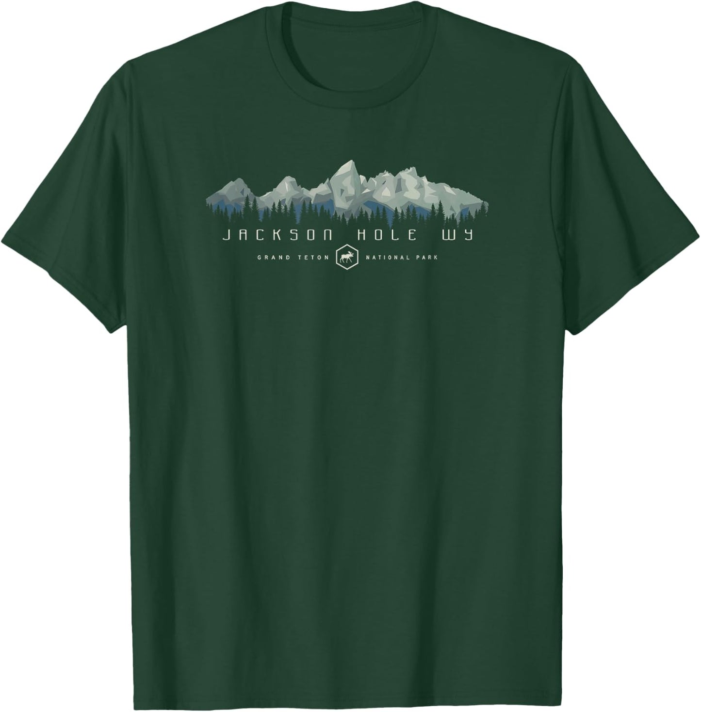 Grand Teton National Park Retro T-Shirt - T-Shirt | Forest