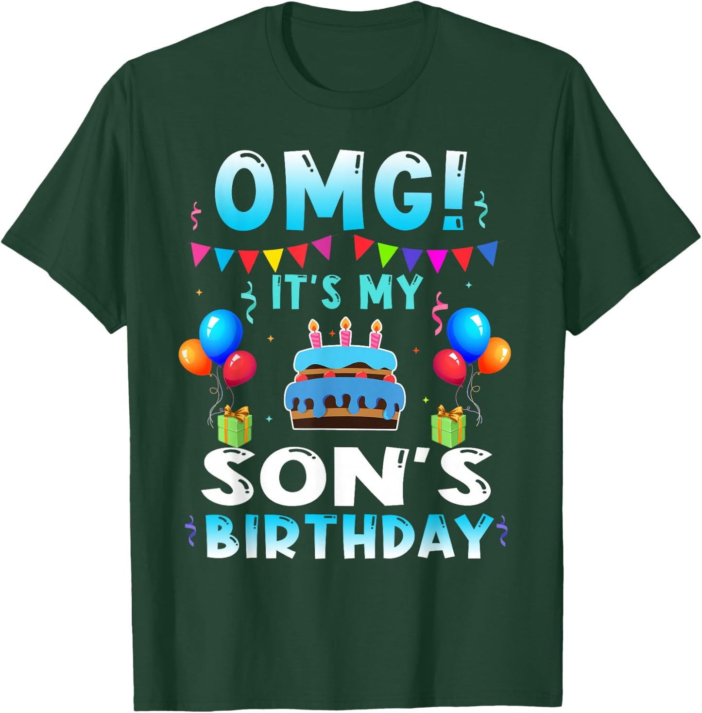 OMG Its My Son Birthday Happy Bday Kids Toodlers Party T-Shirt - T-Shirt | Forest