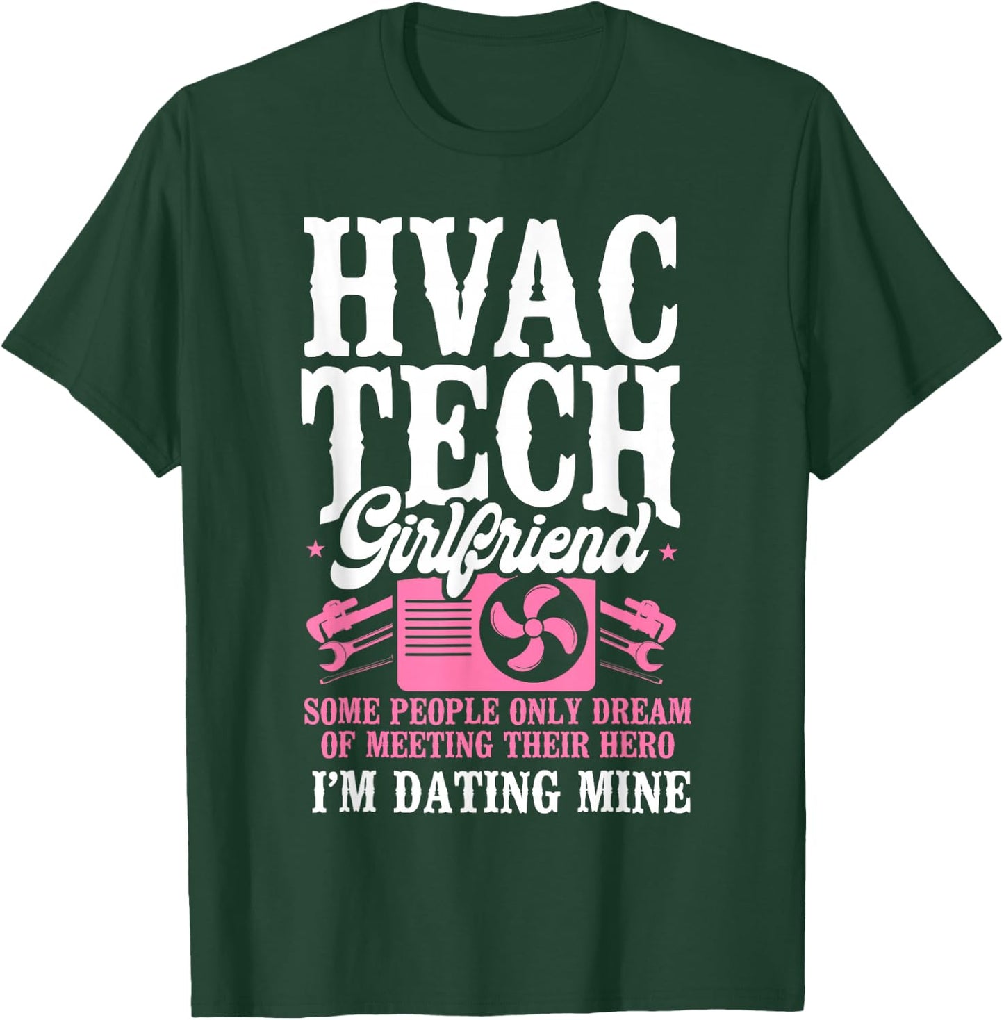 HVAC Technician Tech Girlfriend Vintage Hvac Tech Girlfriend T-Shirt - T-Shirt | Forest