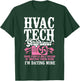 HVAC Technician Tech Girlfriend Vintage Hvac Tech Girlfriend T-Shirt - T-Shirt | Forest