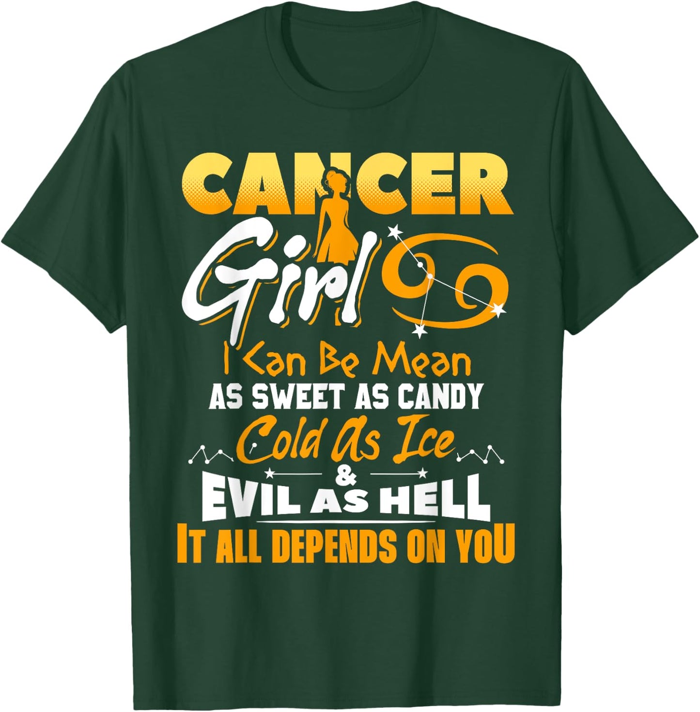 Cancer Girl Zodiac Birthday June July Month Funny T-Shirt - T-Shirt | Forest