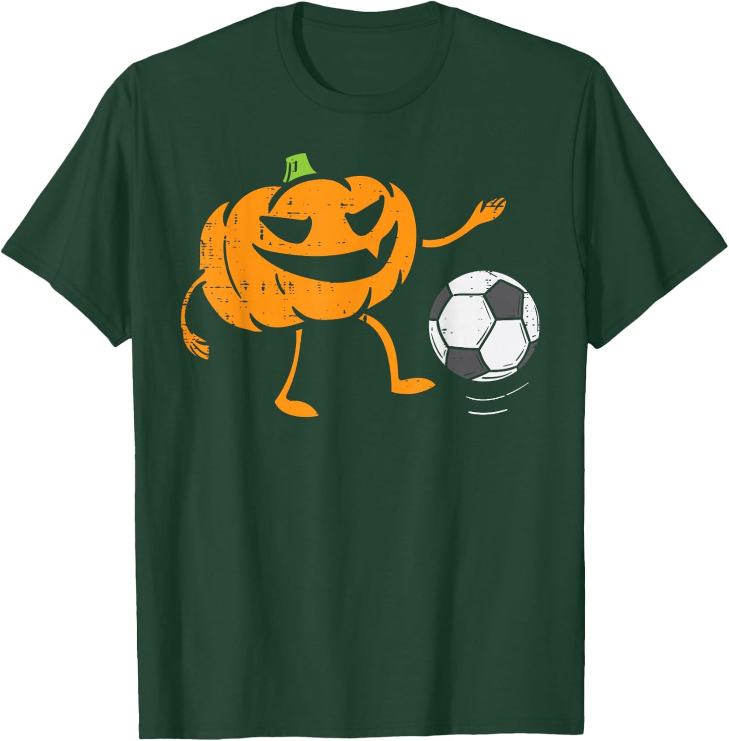 Pumpkin Playing Soccer Football Halloween Costume Sports T-Shirt - T-Shirt | Forest