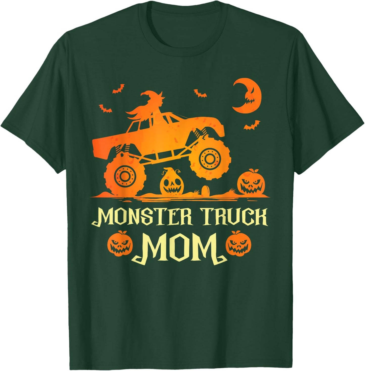 Monster Truck Mom Truck Lovers Pumpkins Halloween Witch T-Shirt - T-Shirt | Forest