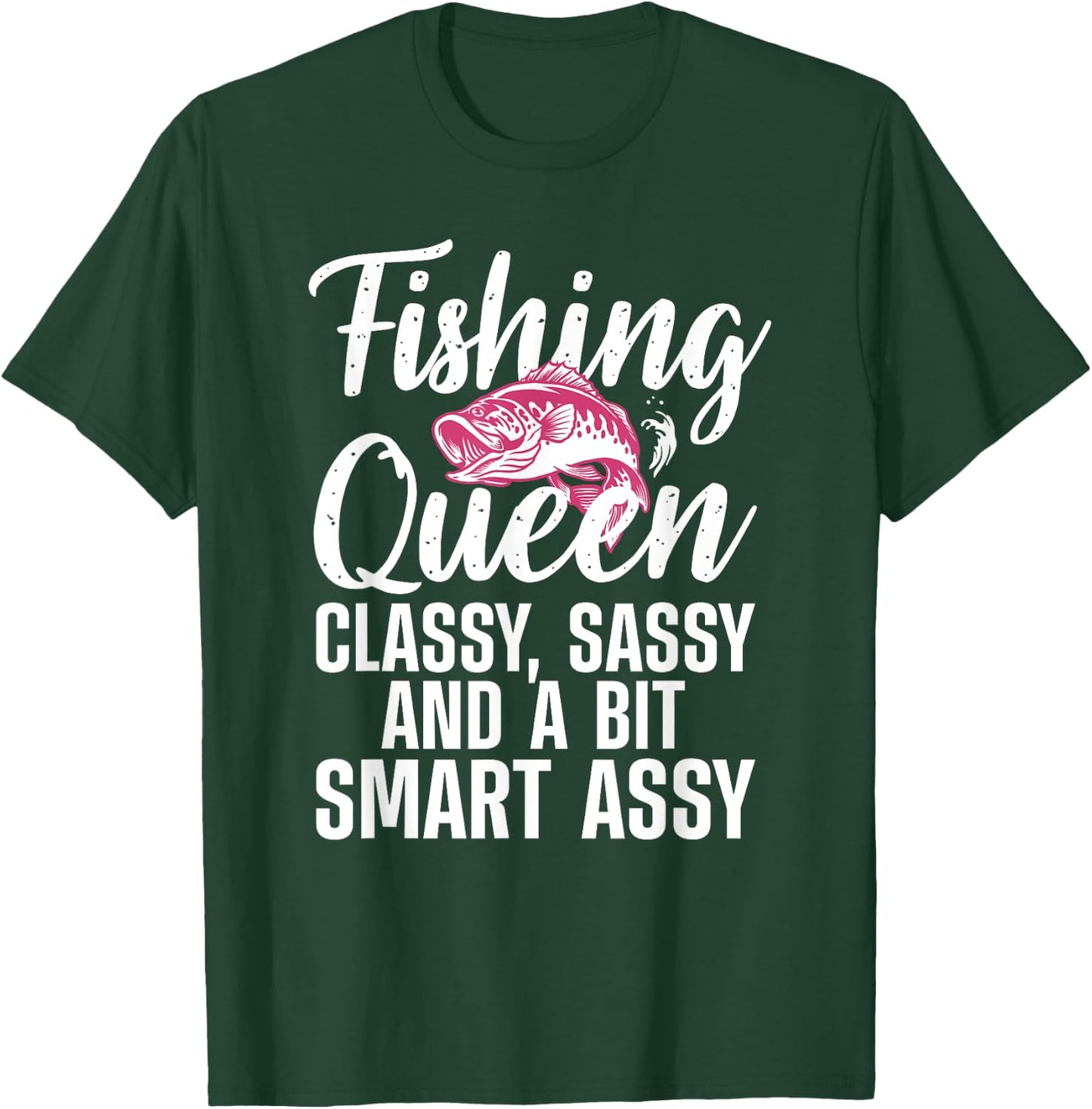 Funny Fishing Queen Design Ladies Fishing Lovers T-Shirt - T-Shirt | Forest