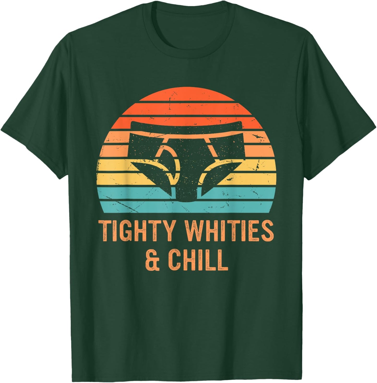 Tighty Whities & Chill Retro Sunset Apparel T-Shirt - T-Shirt | Forest