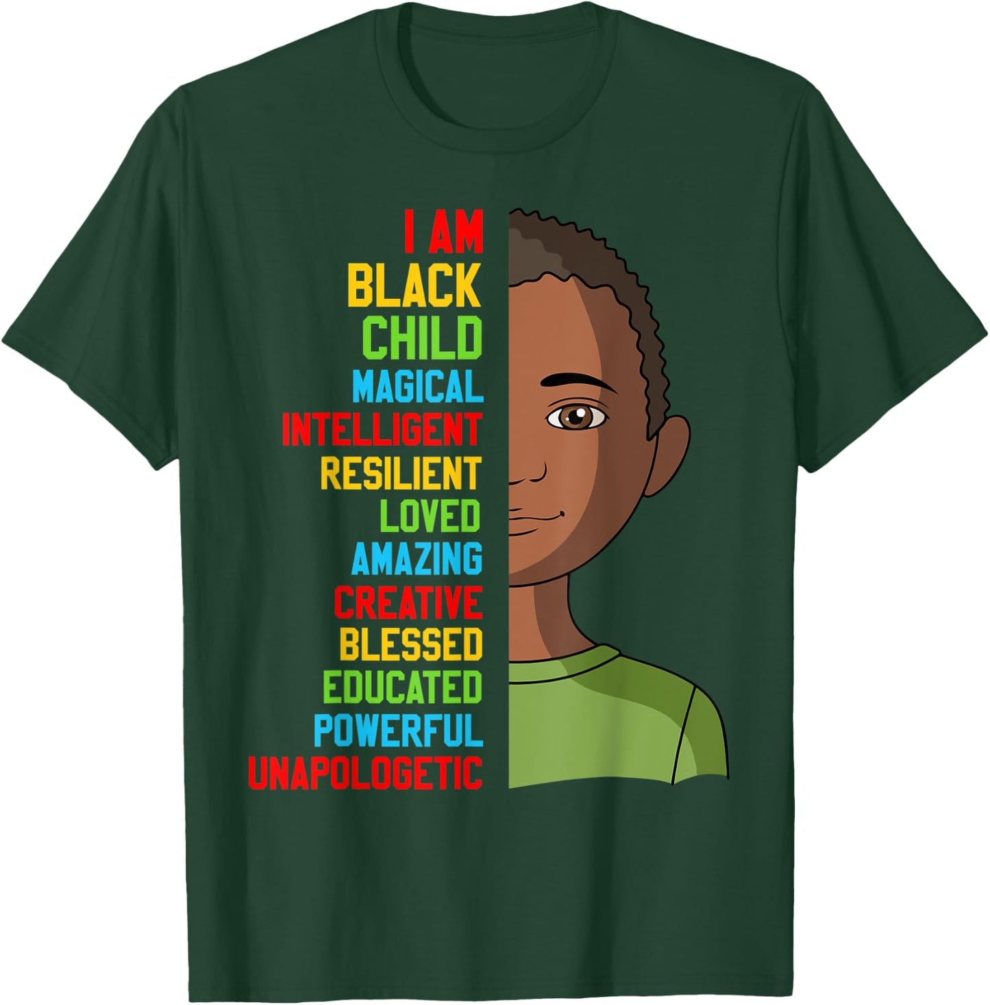African American I Am Black Child History Month Toddler Boy T-Shirt - T-Shirt | Forest
