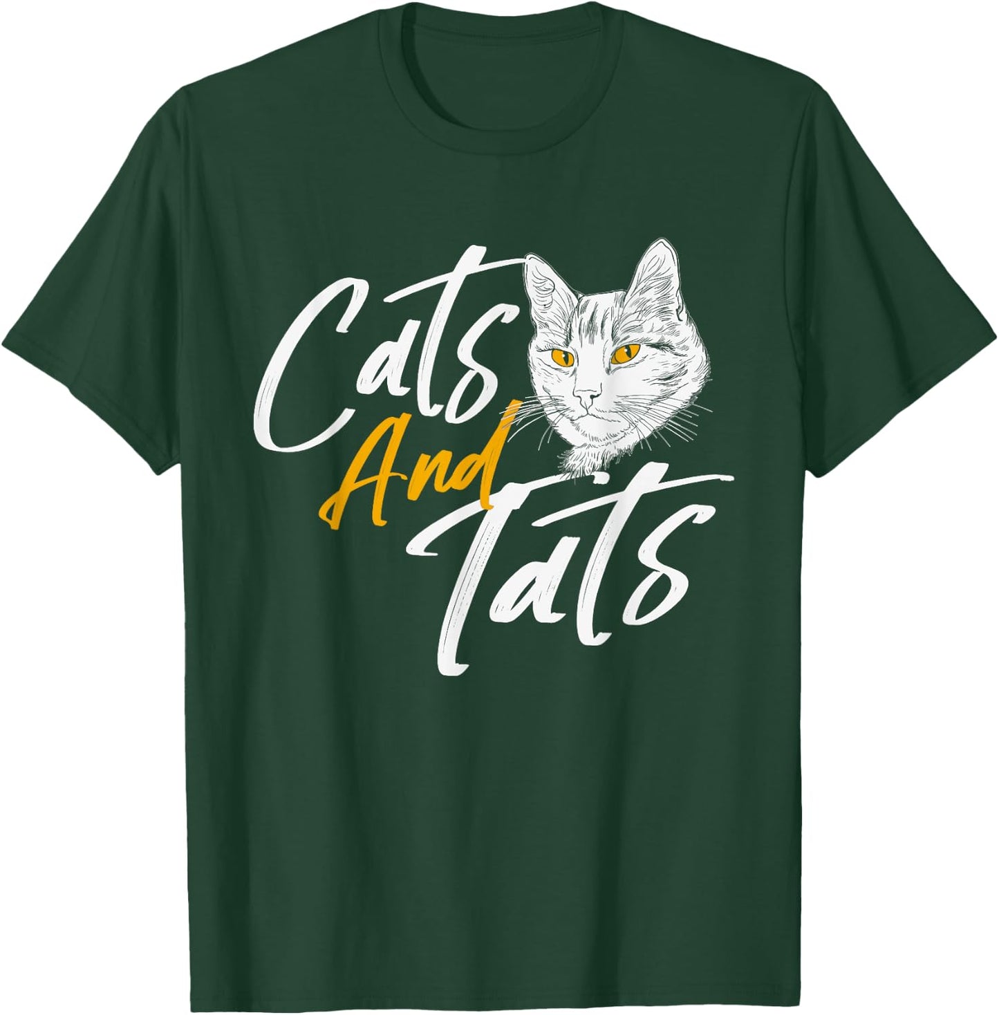 Cats And Tats - Tattoo Pets Kitten Owner Animal Kitty Lover T-Shirt - T-Shirt | Forest