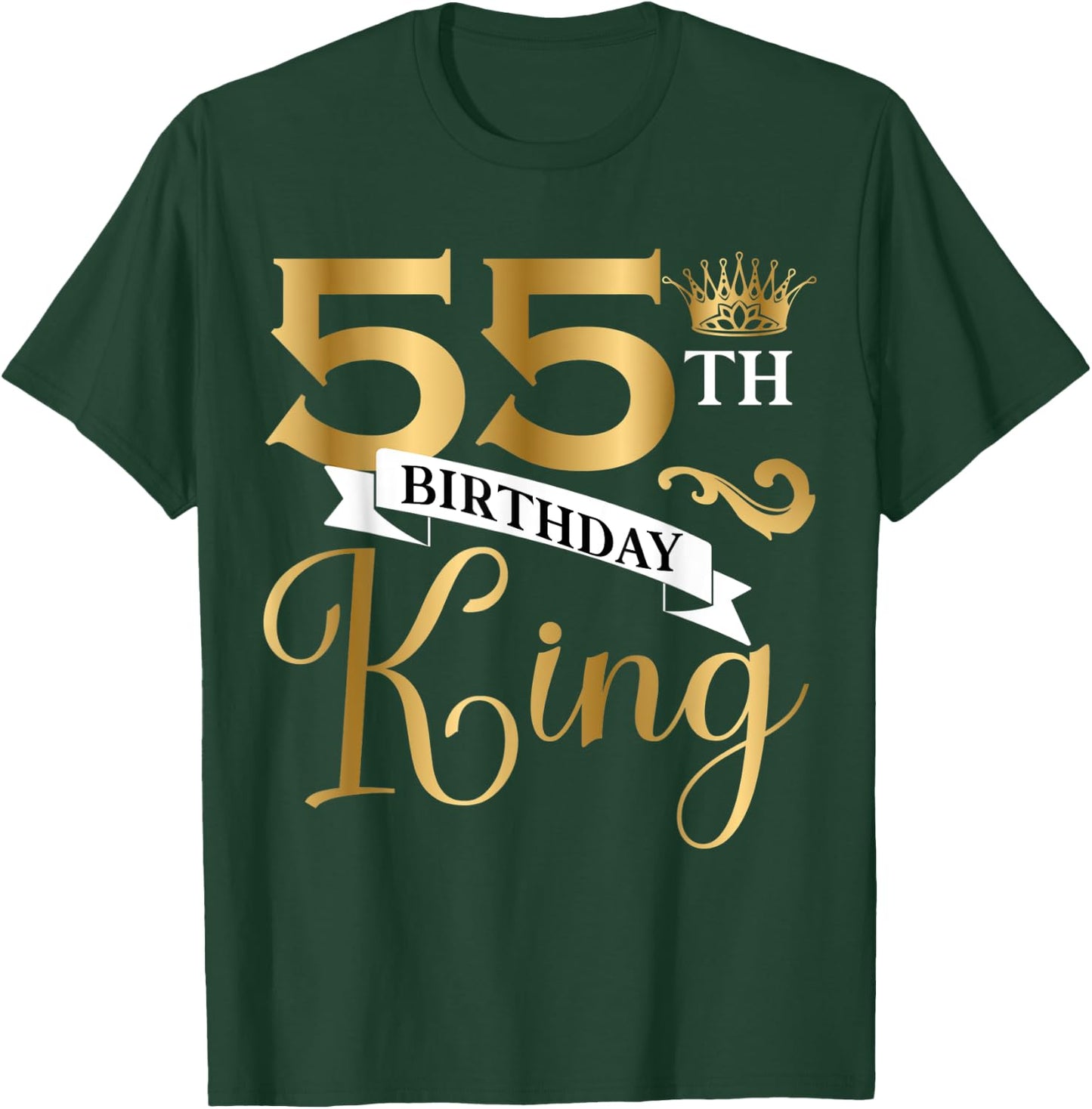55 Year Old Birthday King Husband 55th B-Day Family Matching T-Shirt - T-Shirt | Forest