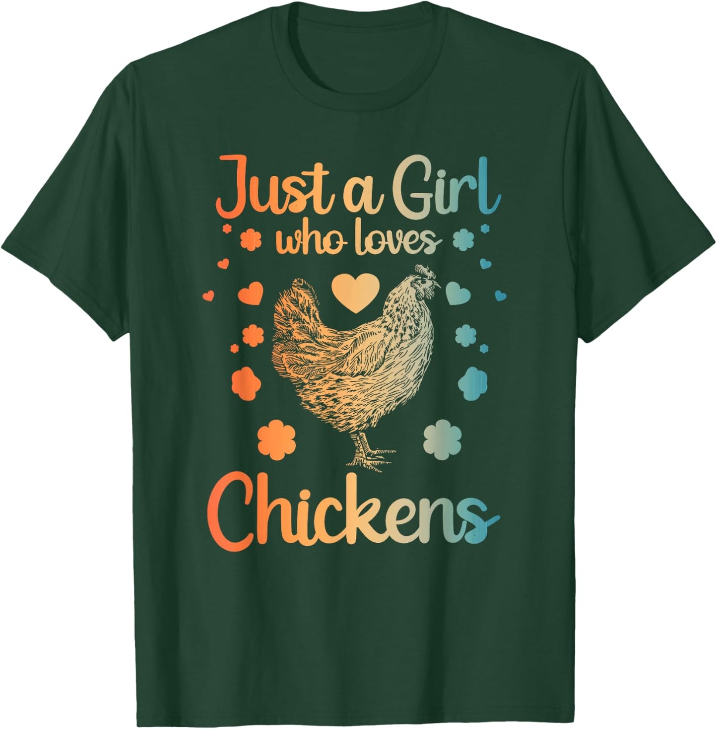 Best Chicken Gift Farm Chicken Accessories & Stuff Funny Girl Chicken Design For Kids Women Mom Chicken Lover T-Shirt - T-Shirt | Forest